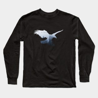 Eagle Animal Forest Wild Nature Free Earth World In Flight Long Sleeve T-Shirt